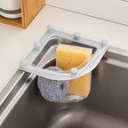 Triangular Kitchen Sink Strainer Rack with 50 Large Mesh Filter Bags - Grey
