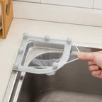 Triangular Kitchen Sink Strainer Rack with 50 Large Mesh Filter Bags - Grey