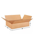 18" x 12" x 4" Corrugated Cardboard Shipping Boxes with Self-Sealing Flaps - 10/25 Pack