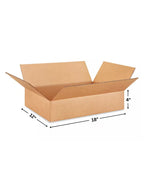 18" x 12" x 4" Corrugated Cardboard Shipping Boxes with Self-Sealing Flaps - 10/25 Pack