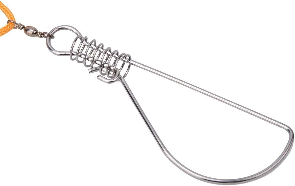 Fish Stringer Heavy Duty, Stainless Steel Elastic Device Fish Buckle Fishing Stringer Convenient to Use for Larger Fish for Chain Stringer
