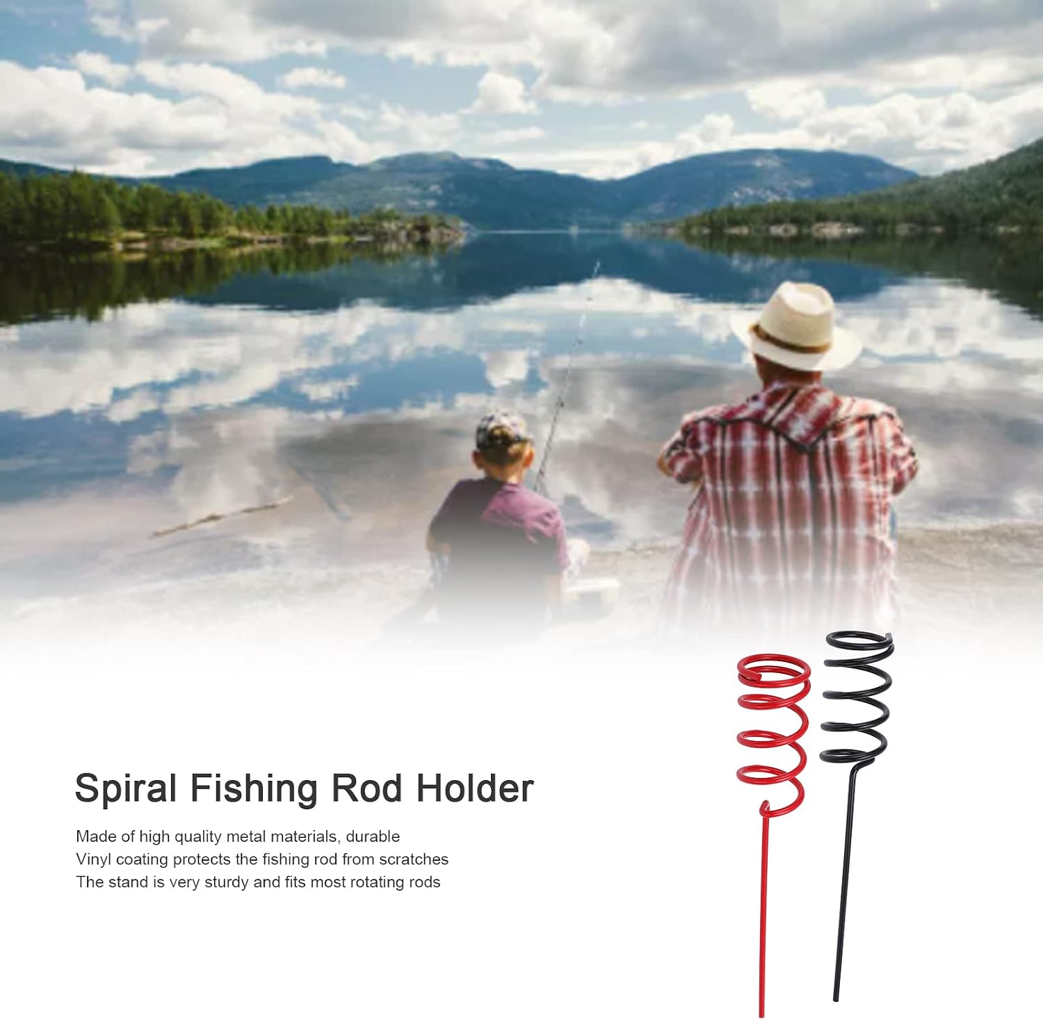 2Pcs Fishing Rod Holder,Heavy Duty Spiral Fishing Rod Ground Support Stand Holder for Most Fishing Rods