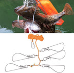 Fish Stringer Heavy Duty, Stainless Steel Elastic Device Fish Buckle Fishing Stringer Convenient to Use for Larger Fish for Chain Stringer