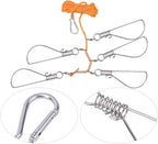 Fish Stringer Heavy Duty, Stainless Steel Elastic Device Fish Buckle Fishing Stringer Convenient to Use for Larger Fish for Chain Stringer