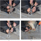 Portable Fish Stringer Kit with Stainless Steel Large Buckle Lock - Includes 10 Snaps, Float, Plastic Handle & Carry Bag - Durable Fishing Gear Accessories for Live Fish Storage & Transport