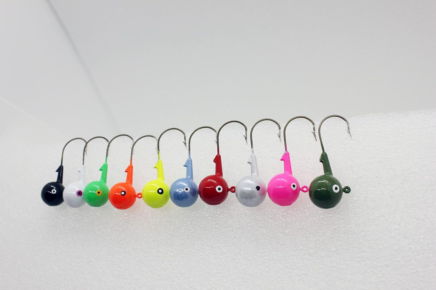 Fishing Lure Jig Head 1 oz 28g 20 pcs Jighead Fish Hook Walleye Pike Pickeral Bass Muskie Perch Assorted  Soft platic Lure Real Bait for Game Fish Fresh Water Salt Water