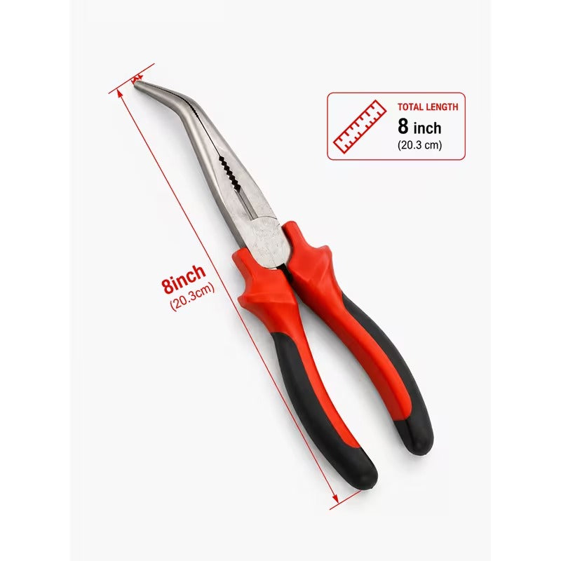 Bent tip long nose fishing pliers detail image 2