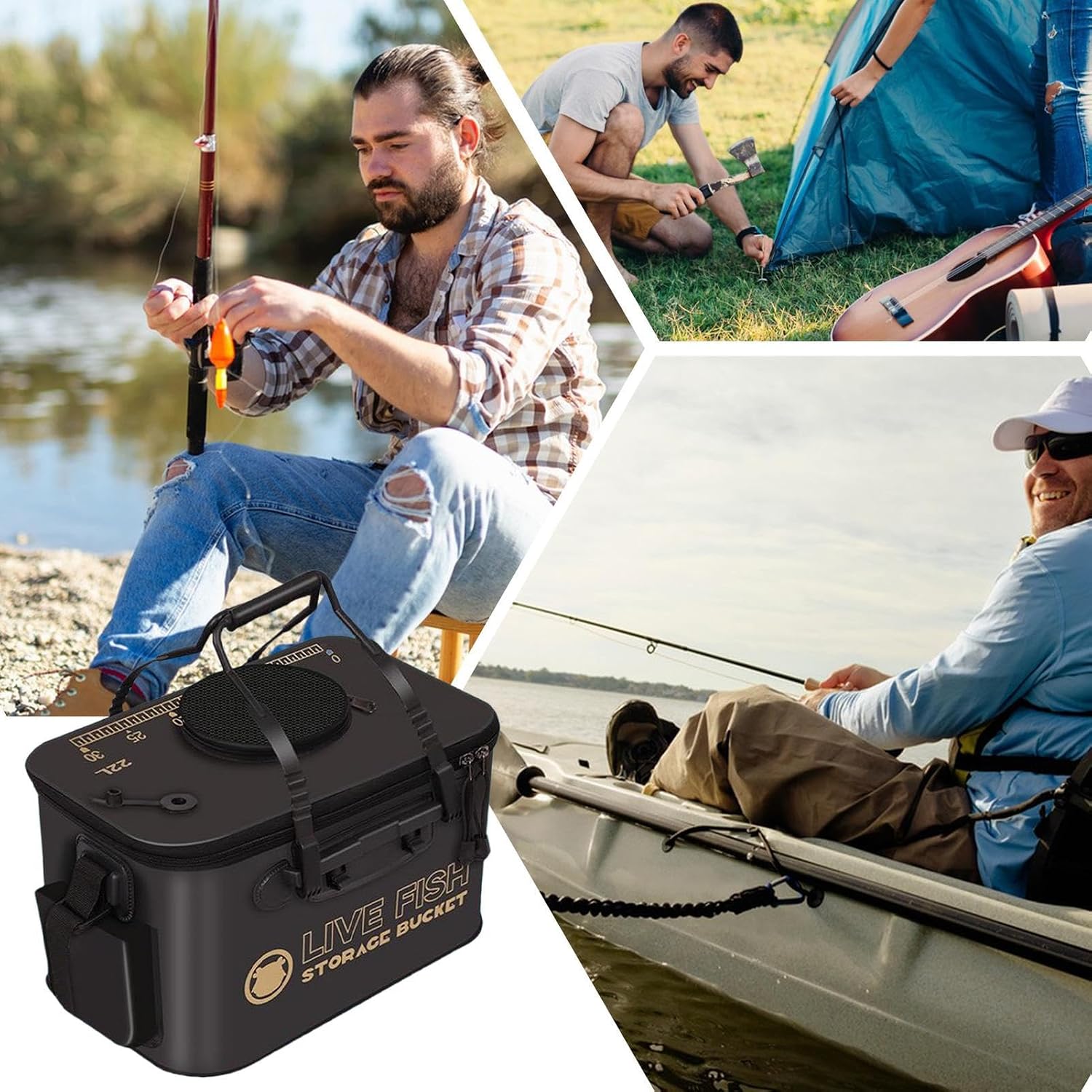 Fish Shell, Bait Bucket, Bait Storage Box Fish Bucket Container with Inflation Hole, Lightweight Lure Storage Organizer for Activity