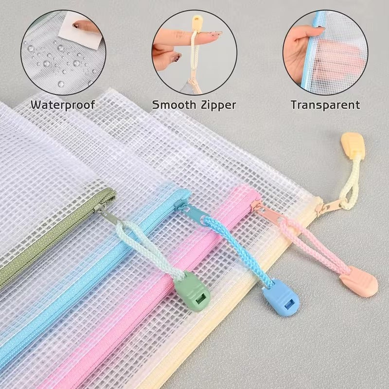 A6 mesh zipper pouch bag detail image 2