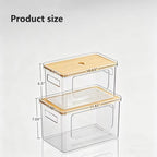 Acrylic storage box bamboo lid organizer detail image 3