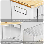 Acrylic storage box bamboo lid organizer detail image 9