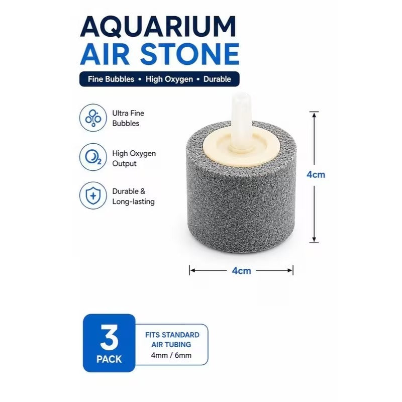 4x4cm grey air stone cylinder bubble diffuser 3 pack