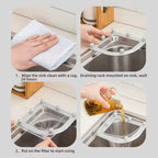 Triangular Kitchen Sink Strainer Rack with 50 Large Mesh Filter Bags - Grey