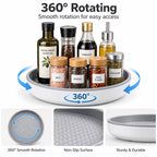 12 Inch Non-Skid Rotating Organizer Tray for Cabinet, Pantry, Countertop, Bathroom and Makeup