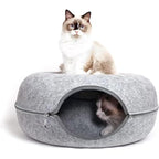 50x20cm felt donut cat tunnel bed with zipper