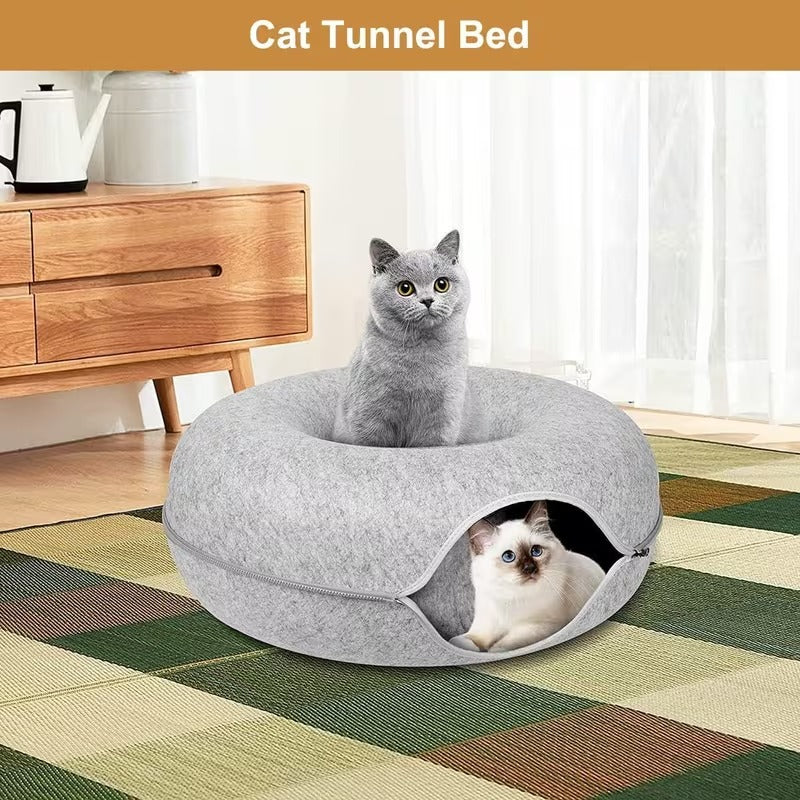 Felt donut cat tunnel bed detail image 4