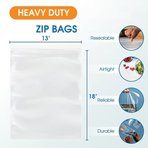 13x18 inch clear reclosable poly bag detail image 2