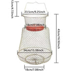 Collapsible galvanized wire fish basket detail image 2