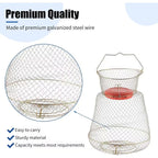 Collapsible galvanized wire fish basket detail image 3
