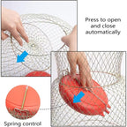 Collapsible galvanized wire fish basket detail image 4