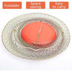 Collapsible galvanized wire fish basket detail image 6