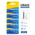 CR425 3V lithium batteries for fishing electric float lights 5 pack