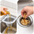 Triangular Kitchen Sink Strainer Rack with 50 Large Mesh Filter Bags - Grey