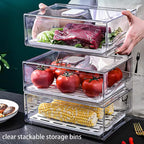 Large Size Refrigerator Storage Rack, Stackable Kitchen Storage Rack with Shelves, Reusable BPA-Free Food Containers for Home Kitchens, BBQ Shops and Restaurants