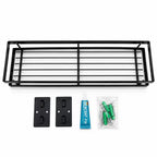 Wall Mounted Black Metal Storage Rack - 40 x 12 cm Kitchen, Bathroom and Shower Organizer Shelf