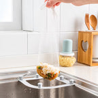 Triangular Kitchen Sink Strainer Rack with 50 Large Mesh Filter Bags - Grey