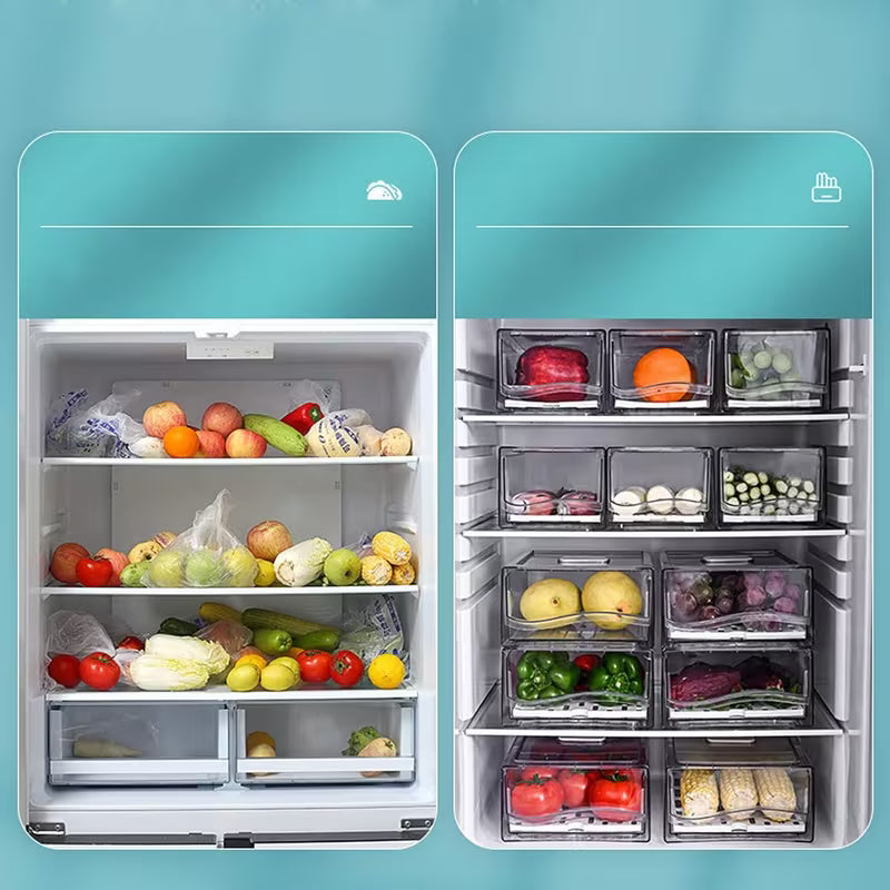Large Size Refrigerator Storage Rack, Stackable Kitchen Storage Rack with Shelves, Reusable BPA-Free Food Containers for Home Kitchens, BBQ Shops and Restaurants