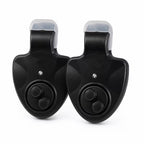 2 pack black fishing bite alarms with 6 bonus batteries