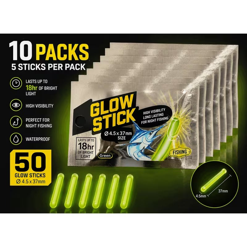 4.5x37mm fishing glow sticks for floats and bobbers 10 packs 50 pieces