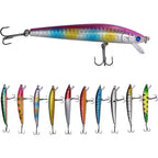 Fishing lures minnow swimbait crankbait set with treble hooks and 3D eyes