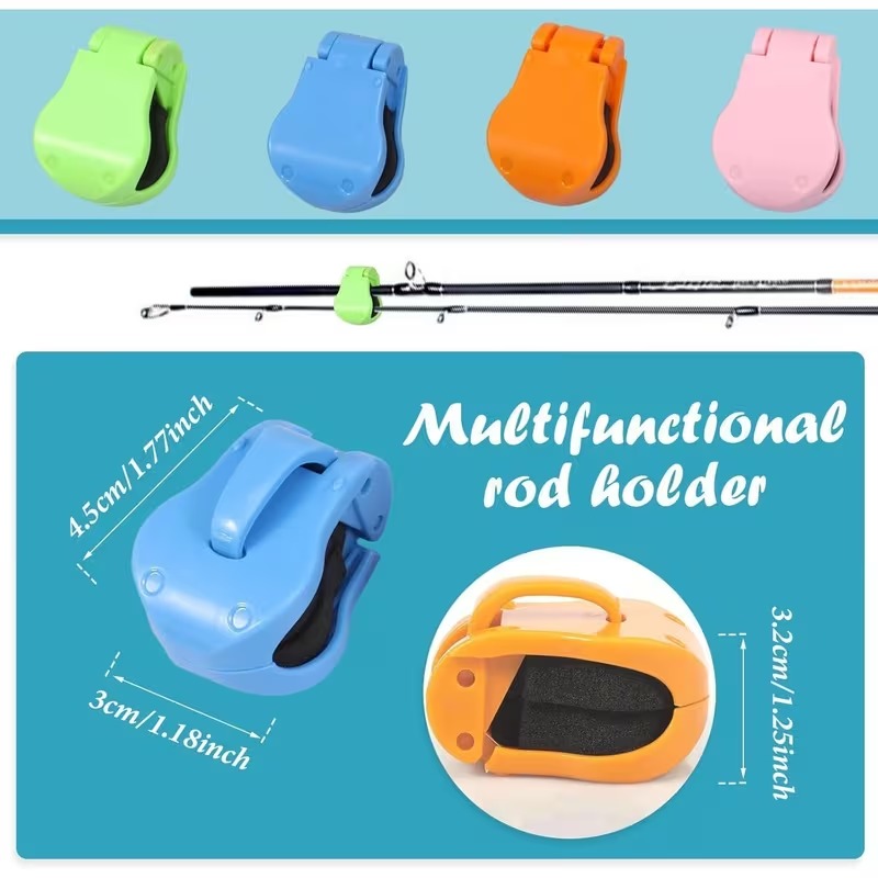 4pcs multifunctional fishing rod holder straps in assorted colors