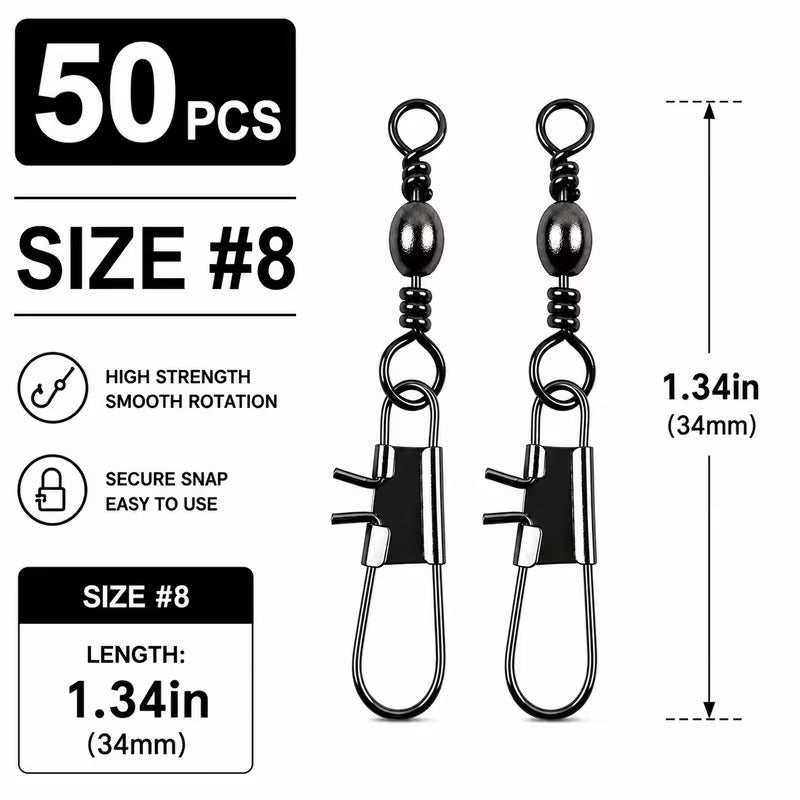 Fishing swivels snaps barrel swivels size image 1