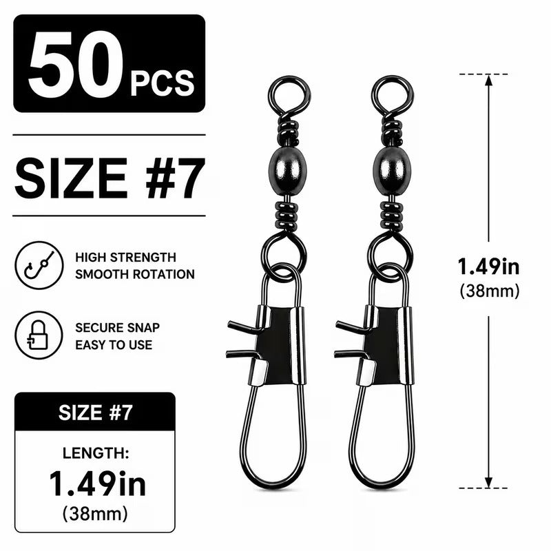 Fishing swivels snaps barrel swivels size image 2