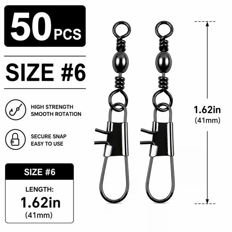 Fishing swivels snaps barrel swivels size image 3