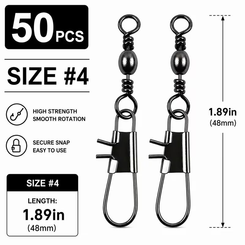 Fishing swivels snaps barrel swivels size image 4