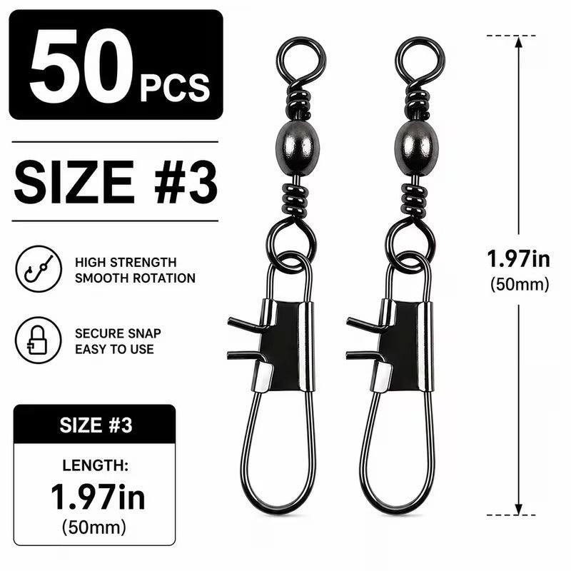 Fishing swivels snaps barrel swivels size image 5