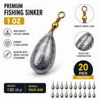 20-pack fishing weights sinkers with brass swivel