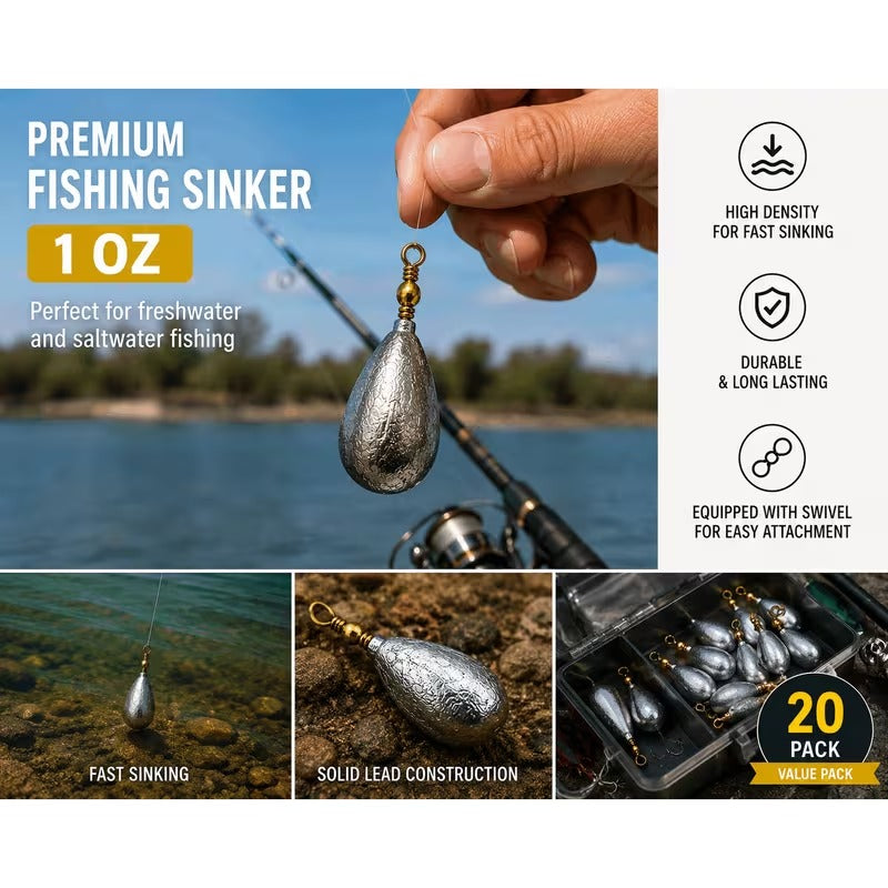 Fishing weights sinkers brass swivel detail image 3