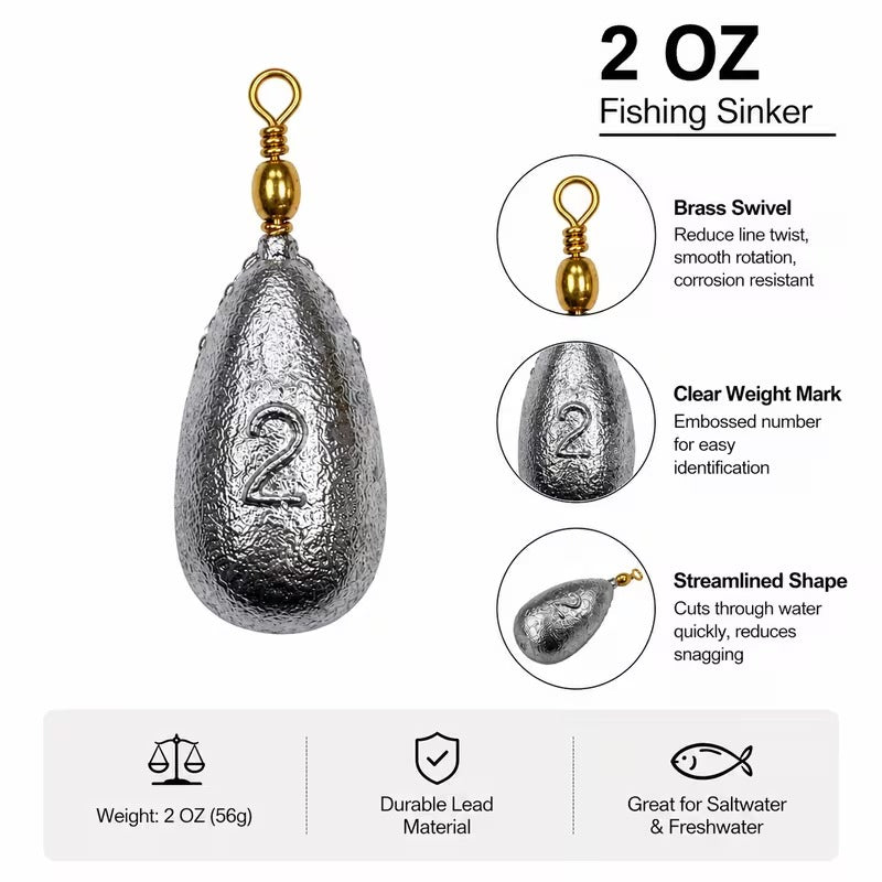 Fishing weights sinkers brass swivel detail image 8