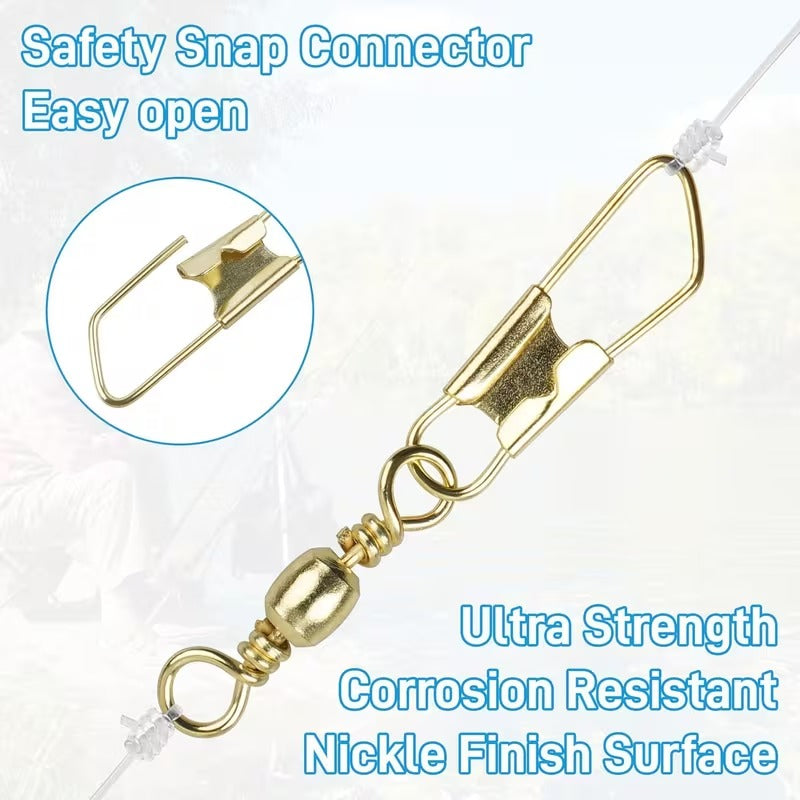Fishing snap swivels gold barrel swivel detail image 4