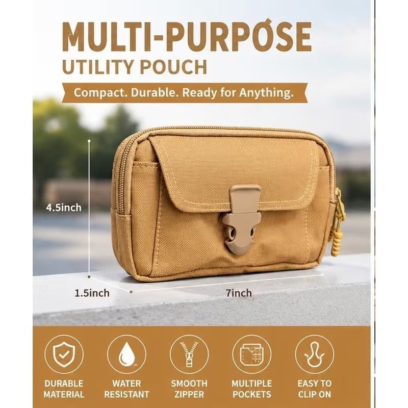 Horizontal belt loop phone pouch khaki image 2