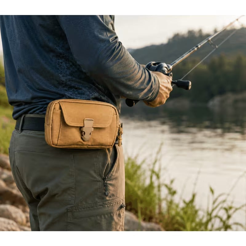 Horizontal belt loop phone pouch khaki image 4