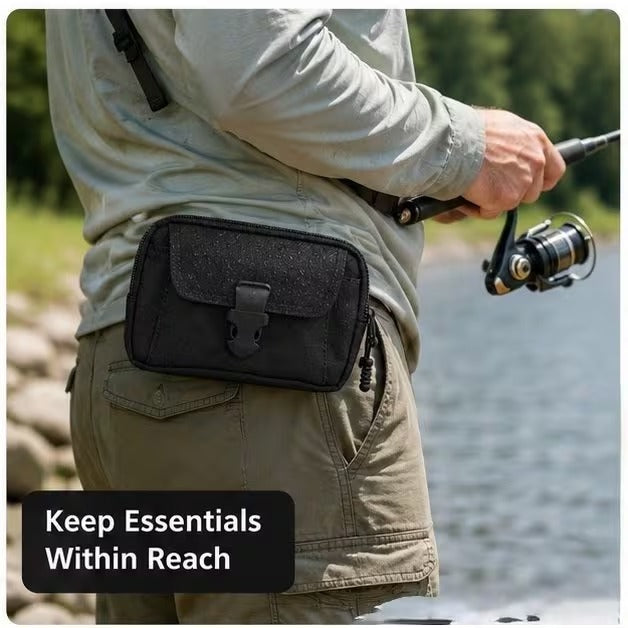 Horizontal belt loop phone pouch black image 8