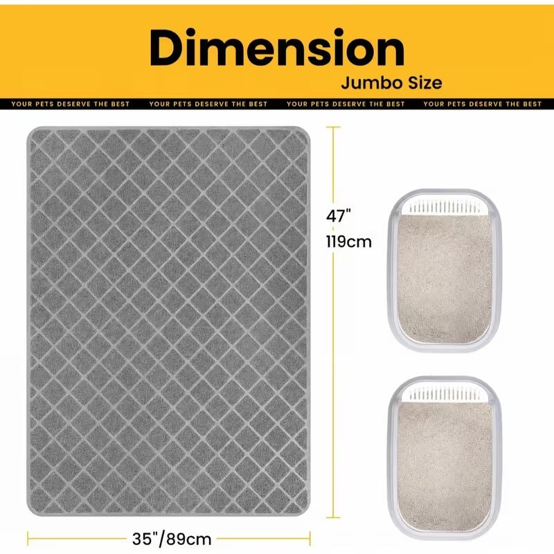 Jumbo PVC grid mesh cat litter mat detail image 2