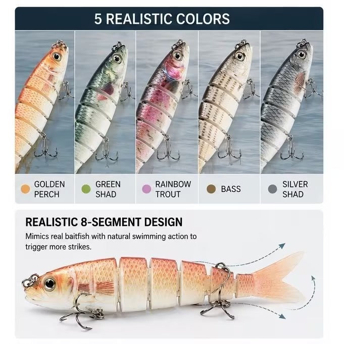 Multi-section fishing lure set detail image 3