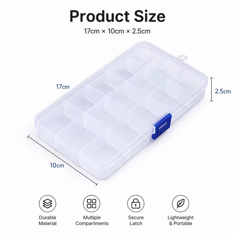 Plastic storage box 15 compartments detail image 2
